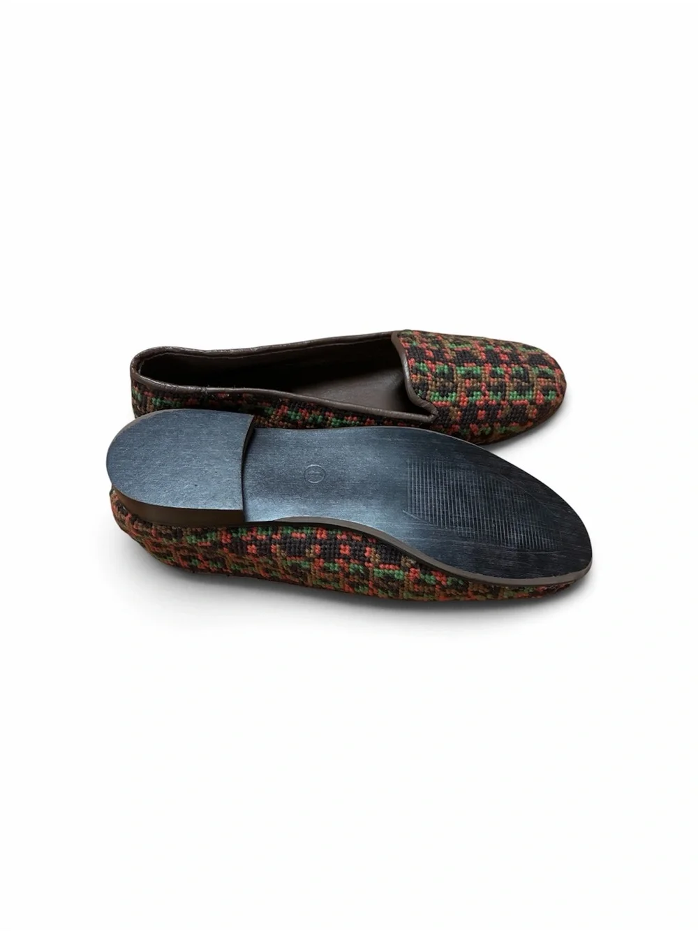 By Paige Needlepoint Loafers Flats Brown Multi 8